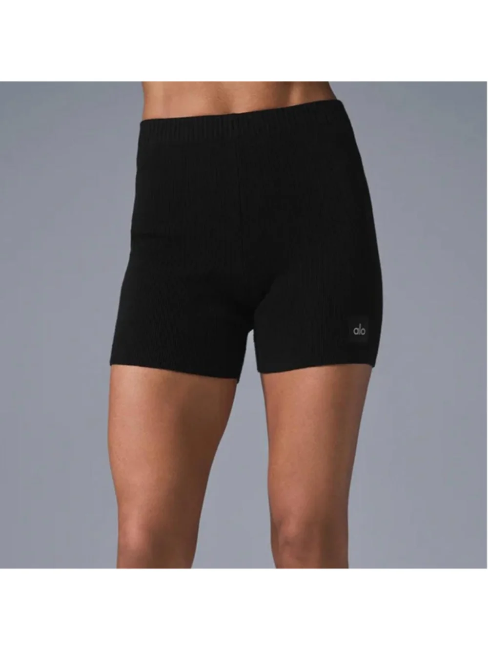 Alo Yoga Scholar Knit High-Waist Cotton Blend Short - Size XS